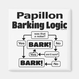 Papillon Barking Logic Magneet