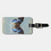 Papillon bleu bagagelabel (Voorkant horizontaal)