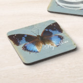 Papillon bleu bier onderzetter (Linkerzijde)