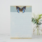 Papillon bleu briefpapier (Staand voorkant)