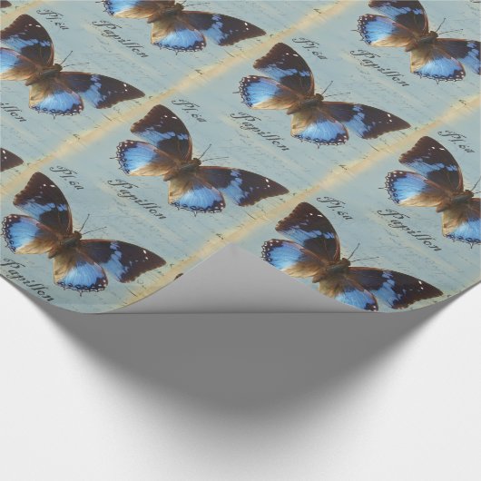 Papillon bleu cadeaupapier (Hoek)