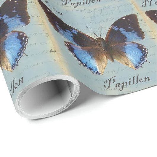 Papillon bleu cadeaupapier (Rol Hoek)