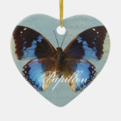 Papillon bleu keramisch ornament (Voorkant)