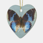 Papillon bleu keramisch ornament (Links)