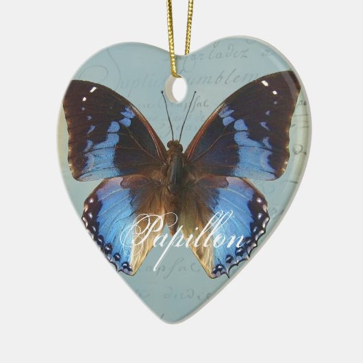 Papillon bleu keramisch ornament (Links)