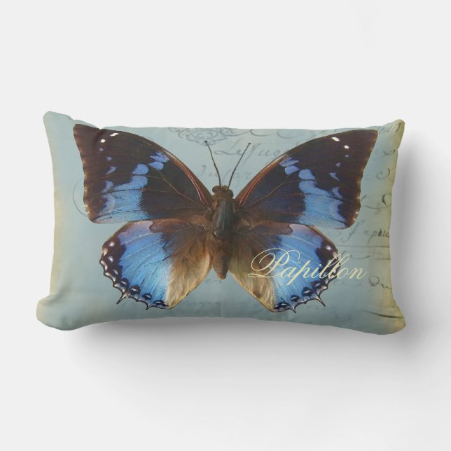 Papillon bleu kussen (Voorkant)