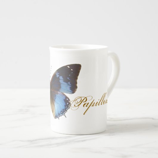 Papillon bleu porselein kop (Voorkant rechts)