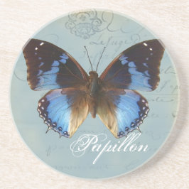 Papillon bleu zandsteen onderzetter