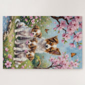 Papillon Bloesemtuintuin Kunst Legpuzzel (Horizontaal)