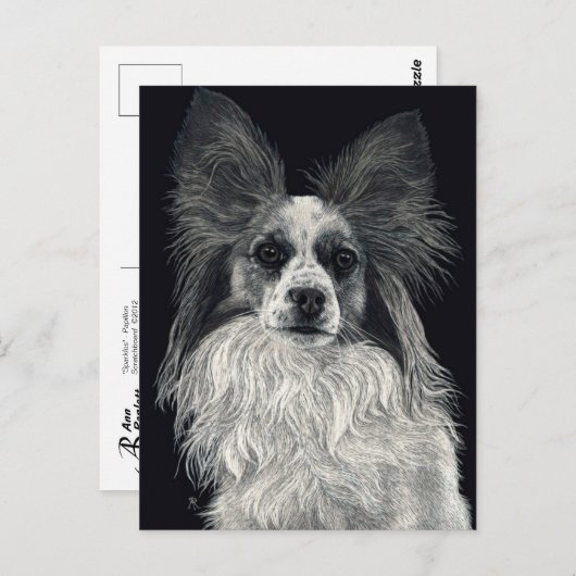 Papillon Briefkaart - "Sparkles" (Voorkant / Achterkant)