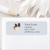 Papillon Cartoon Dog Return-adreslabel Etiket (Insitu)