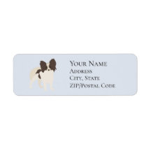 Papillon Cartoon Dog Return-adreslabel