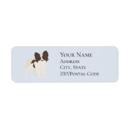 Papillon Cartoon Dog Return-adreslabel Etiket