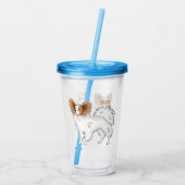 Papillon cartoon illustratie acryl drinkbeker (Achterkant)