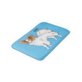 Papillon cartoon illustratie badmat (Gekanteld)