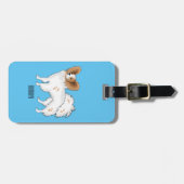 Papillon cartoon illustratie bagagelabel (Voorkant horizontaal)