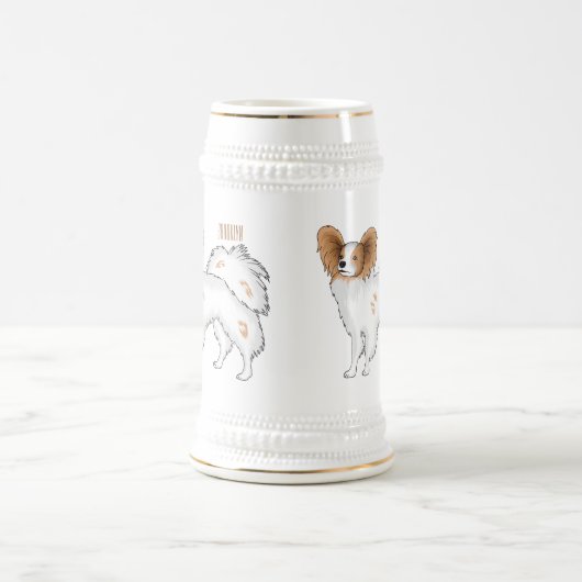 Papillon cartoon illustratie bierpul (Center)