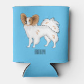 Papillon cartoon illustratie blikjeskoeler (Voorkant)