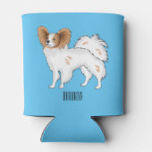 Papillon cartoon illustratie blikjeskoeler (Achterkant)