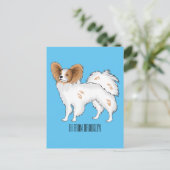 Papillon cartoon illustratie briefkaart (Staand voorkant)