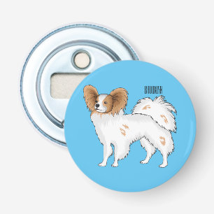 Papillon cartoon illustratie button flesopener