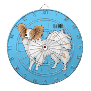 Papillon cartoon illustratie dartbord