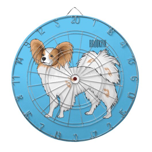 Papillon cartoon illustratie dartbord (Voorkant)
