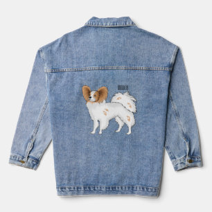 Papillon cartoon illustratie denim jacket