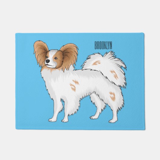 Papillon cartoon illustratie deurmat (Voorkant)