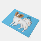 Papillon cartoon illustratie deurmat (Schuin)