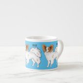 Papillon cartoon illustratie espresso kop (Voorkant rechts)