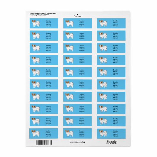 Papillon cartoon illustratie etiket (Full Sheet)