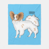 Papillon cartoon illustratie fleece deken (Voorkant)