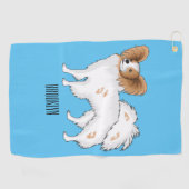 Papillon cartoon illustratie golfhanddoek (Horizontaal)