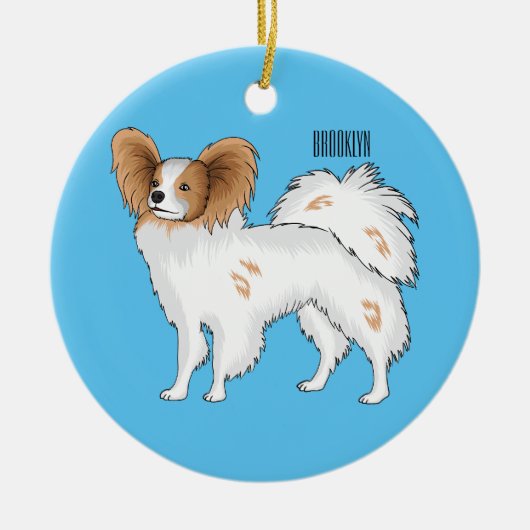 Papillon cartoon illustratie keramisch ornament (Voorkant)
