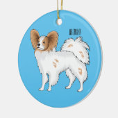 Papillon cartoon illustratie keramisch ornament (Links)