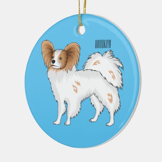 Papillon cartoon illustratie keramisch ornament (Links)