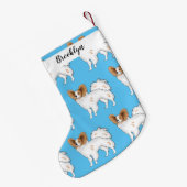 Papillon cartoon illustratie kleine kerstsok (Achterkant (Hangend))