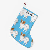 Papillon cartoon illustratie kleine kerstsok (Voorkant (Hangend))