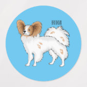 Papillon cartoon illustratie labels (Design 1)