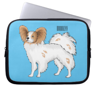 Papillon cartoon illustratie laptop sleeve