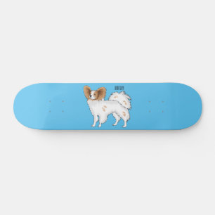 Papillon cartoon illustratie persoonlijk skateboard