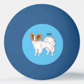 Papillon cartoon illustratie pingpongbal (Achterkant)