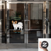 Papillon cartoon illustratie raamsticker (Kantoordeur)