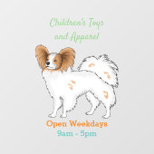 Papillon cartoon illustratie raamsticker (Vel)