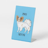 Papillon cartoon illustratie reclamebord met voetstuk (Voorkant)