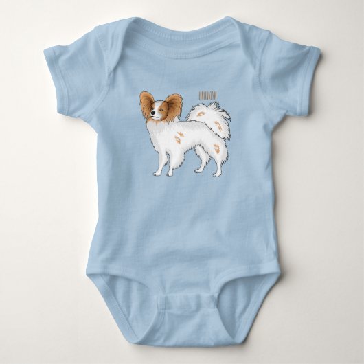 Papillon cartoon illustratie romper (Voorkant)