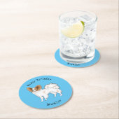 Papillon cartoon illustratie ronde kartonnen onderzetter (Insitu)