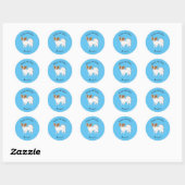 Papillon cartoon illustratie ronde sticker (Vel)