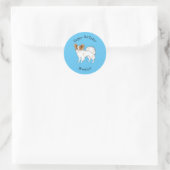 Papillon cartoon illustratie ronde sticker (Tas)